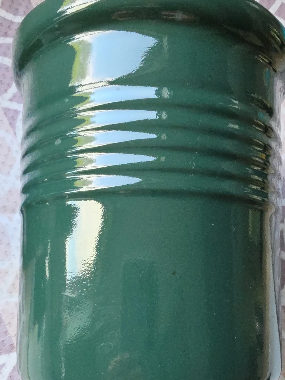 Pampered Chef New Traditions Stoneware Crock Green Family Heritage USA